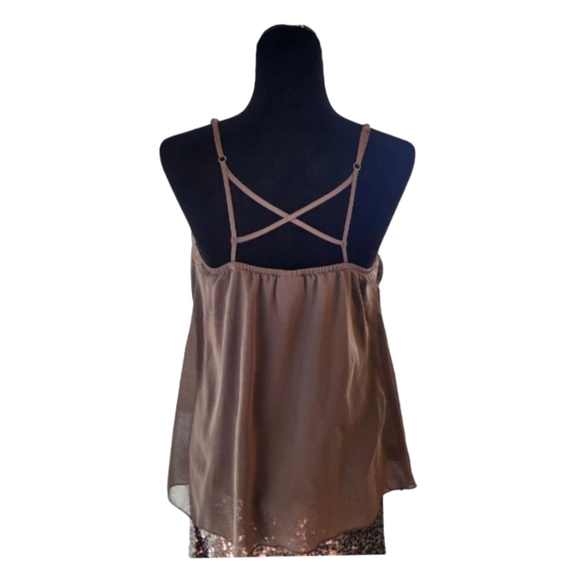 NEW Women's Mossimo Copper Green & Gold Petite Tank Top and Gold Sequined Maxi - Picture 6 of 9